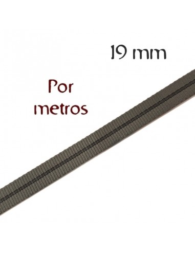 Sangle plate en polyamide 19 mm grise