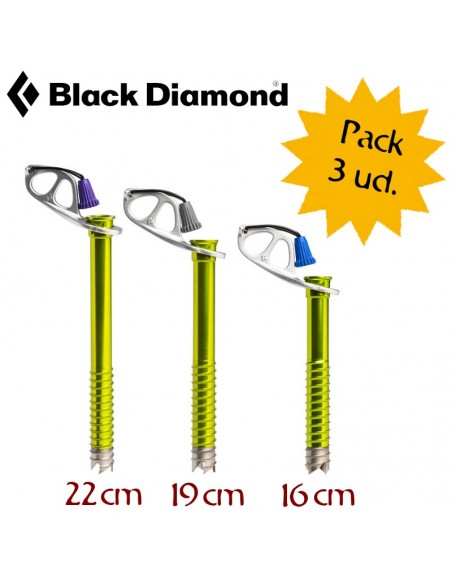 Pack 3 tornillos hielo ultralight - Black Diamond