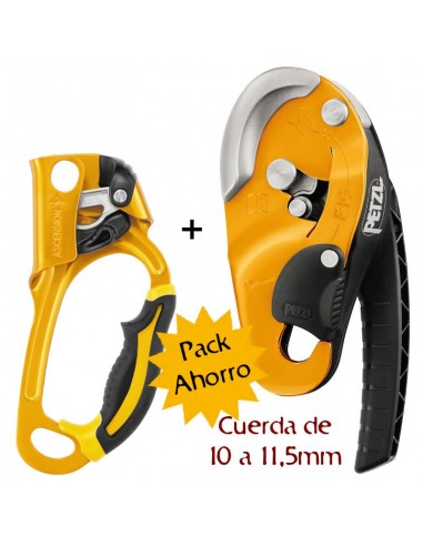 Rig + Ascension - Pack ahorro bloqueador de puño con descensor - Petzl