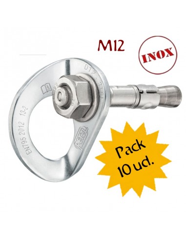 Pack 10 Coeur bolt stainless 12mm - Plaqueta con tornillo inoxidable - Petzl