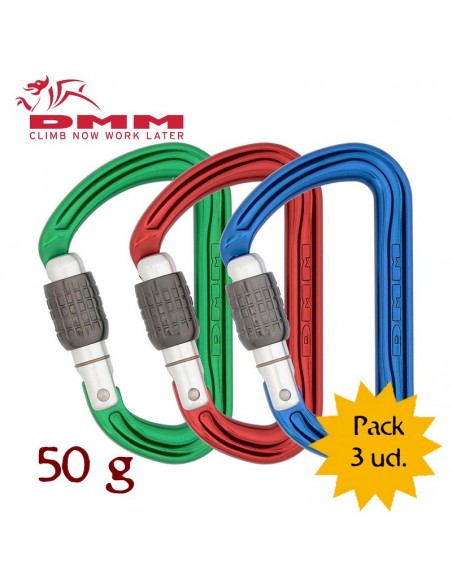 Pack 3 Shadow screwgate (3 colores) - Mosquetones rosca - DMM