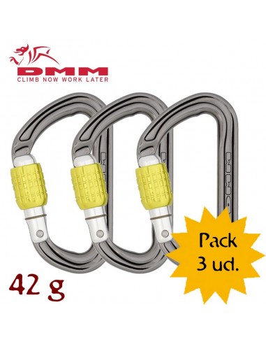 Pack 3 Phantom Screwgate - Mosqueton rosca ligero - DMM