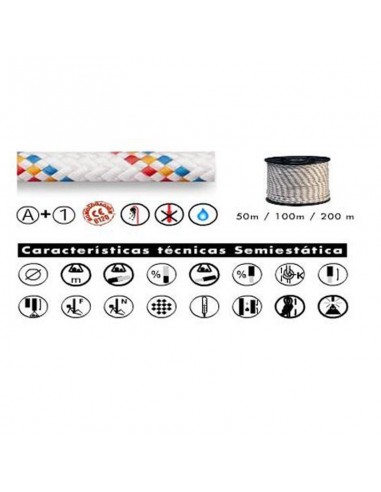 lluisa 10,5mm blanc (coil 200m) - corde semi-statique avec estabilité - korda