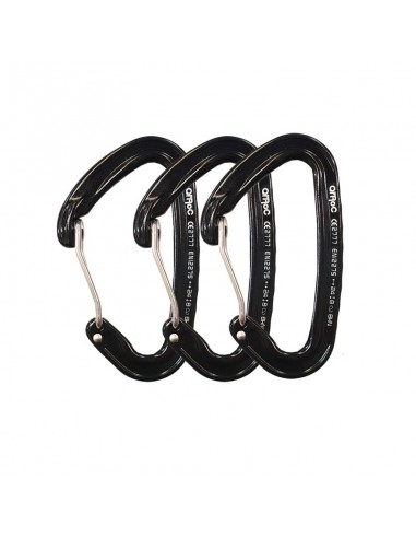 Pack 3 Wifi Negro - Mosquetón ultraligero gatillo alambre - Qi\'Roc