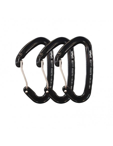 Pack 3 Wifi Negro - Mosquetón ultraligero gatillo alambre - Qi\'Roc