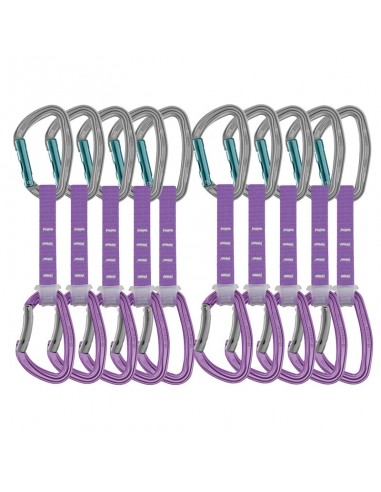 Pack 10 Djinn Axess 11 cm (Violeta) - Cinta express robusta para escalada deportiva - Petzl