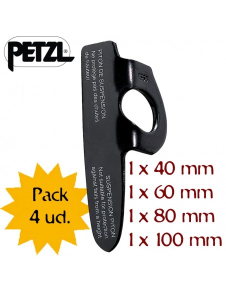 Pack 4 Livanos (40,60,80 y 100mm) - Juego de 4 pitones - Petzl