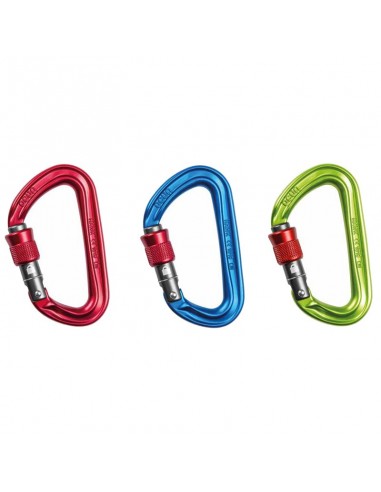 Pack 3 Hawk Screw (colores) - Mosquetón rosca pequeño y ligero - Ocun