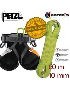 Pack arnés Canyon de Petzl + Cuerda Dana 10 (60m) de Korda\'s