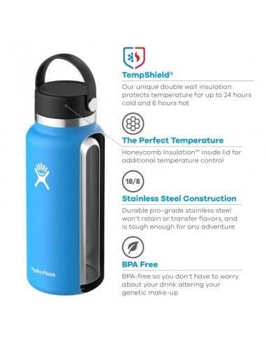 Wide Mouth with Flex cap 40 oz (Black) - Termo doble pared acero inoxidable - HydroFlask