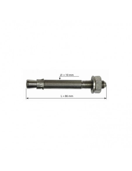 Pack 10 tornillo expansión Inox. M10 x 86mm - Raumer