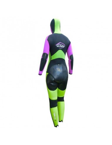 Luna ( Negro/ fucsia /verde ) - Traje neopreno mujer para barrancos - Seland