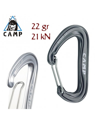 Nano 22 (Gun Metal) - Mosquetón pequeño y ultraligero - Camp