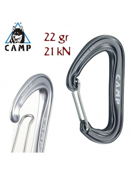 Nano 22 (Gun Metal) - Mosquetón pequeño y ultraligero - Camp