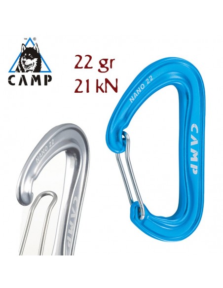 Nano 22 (Light Blue) - Mosquetón pequeño y ultraligero - Camp
