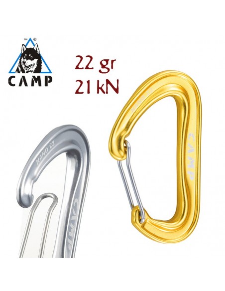 Nano 22 (Yellow) - Mosquetón pequeño y ultraligero - Camp