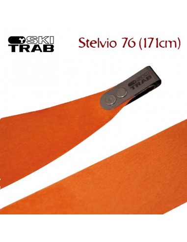 peaux autocollantes stelvio 76 (171cm) - peau orange 65% mohair - peaux de phoque - ski trab
