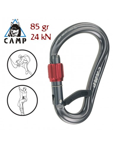 Atom Belay Lock (Gun metal) - Mosquetón HMS rosca - Camp