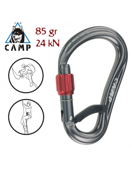 Atom Belay Lock (Gun metal) - Mosquetón HMS rosca - Camp