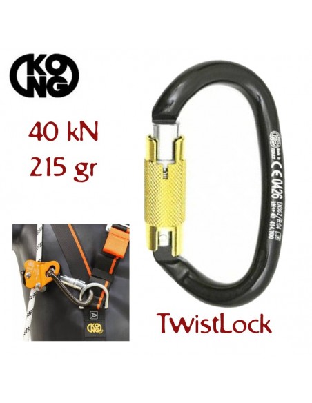 Ovalone DNA TwistLock - Mosquetón helicoidal de acero twist lock - Kong