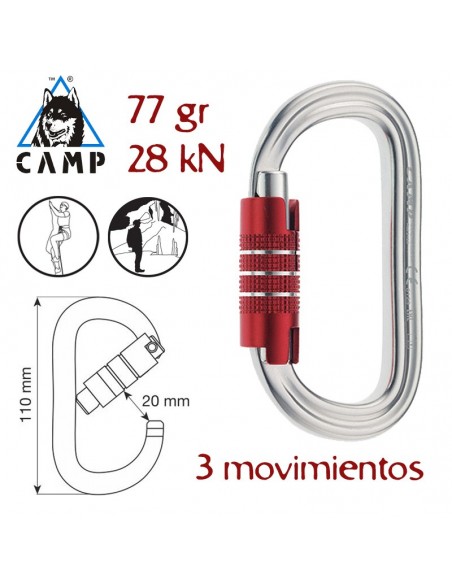 Oval XL 3Lock - Mosquetón ovalado - Camp