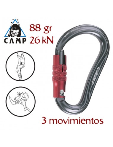 Atom 3Lock (Gun metal) - Mosquetón...