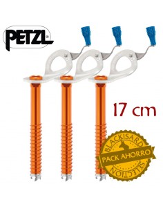 Pack 3 Laser Speed Light 17cm - Tornillos para hielo ligeros con manivela integrada - Petzl