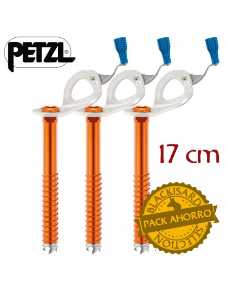 Pack 3 Laser Speed Light 17cm - Tornillos para hielo ligeros con manivela integrada - Petzl