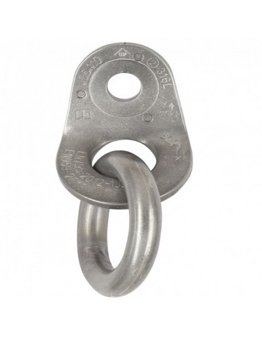 Plaqueta con anilla inoxidable 316L D10 - Fixe