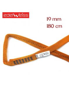 tubulaire 19 mm - anneau à ruban plat cossé 19 mm (180 cm) - edelweiss