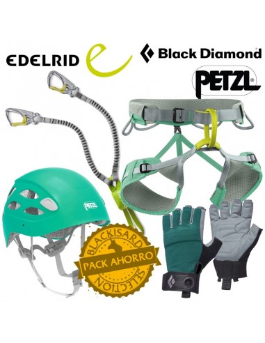 Pack ferrata mujer 4 elementos - Jayne + Crag half + Borea + Cable kit lite