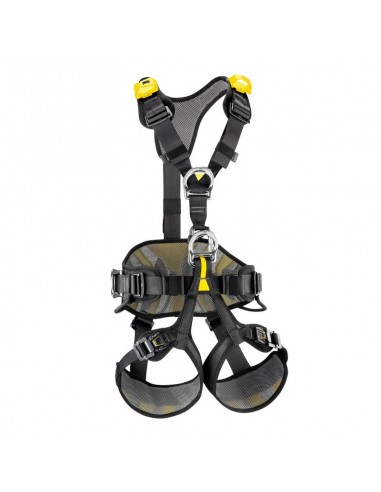 Avao Bod Fast (Negro/Amarillo)- Arnés confortable anticaídas para sujeción y suspensión - Petzl