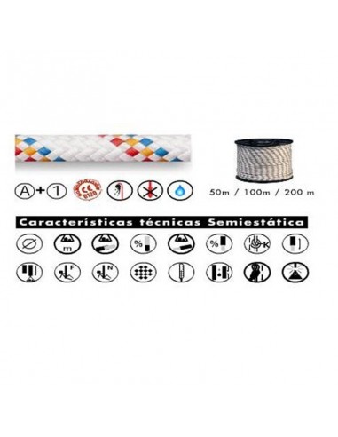 LLUISA 10,5mm blanca (Bobina 100m) - Cuerda semiestatica con Estability - Korda\'s