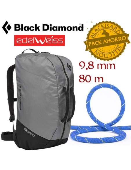 Pack Rocklight II 9,8 mm + Stone duffel (Nikel) - Edelweiss/Black Diamond