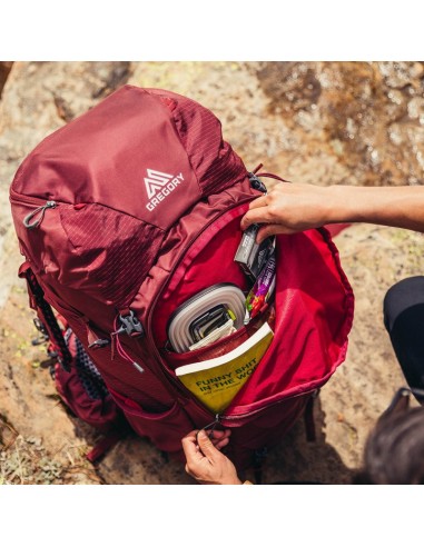 kalmie 50 - sac à dos de trekking 50 l pour femme (net bordeaux) - gregry