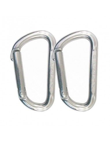 Pack 2 D-SHAPE - mosqueton inox recto 80 mm pulido - Kong