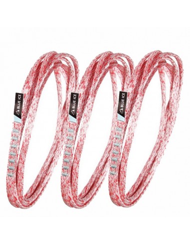 Pack 3 mission light sling 120cm (White/Red) - Anillo tubular dyneema 8mm - Blue ice