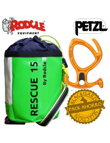 Pack Rescue 15m (verde) + Pirana...