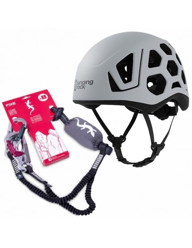 Pack casco hex ( White ) + disipador Ferratum - Singing Rock / Fixe