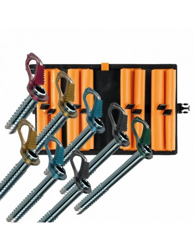 Pack 8 Aero Lite + funda octo - tornillos de hielo con funda - Blue Ice / Petzl