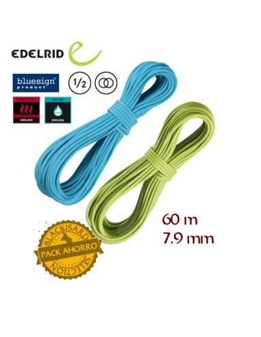 Pack de 2 cordes APUS dry 7,9 mm 60 m Edelrid