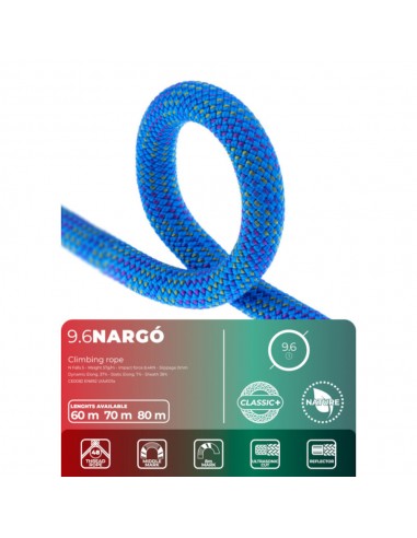 Nargo 9.6mm Nature Classic (Blue) (60m) - Cuerda simple - Fixe