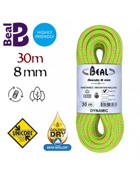 Corde Beal Rando Golden Dry 8mm 30m