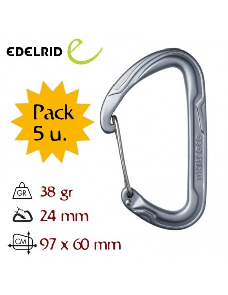 Pack 5 mousquetons Pure Wire - Edelrid