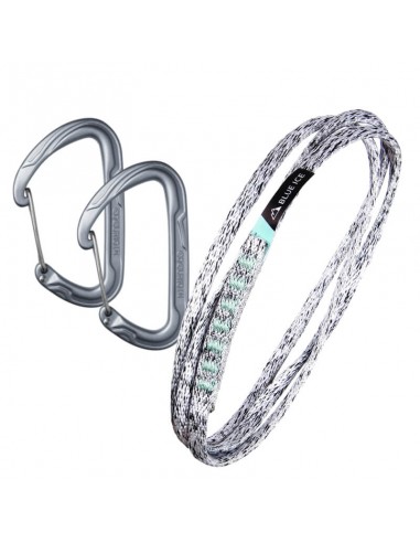 Cinta extensible 60cm con mosquetones pure wire - Blue Ice / Edelrid