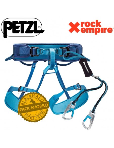 Pack via ferrata absorbeur et baudrier