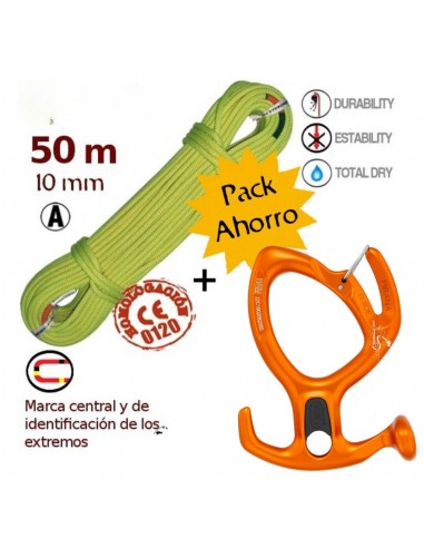 Cuerda barrancos Dana 10 - Kordas (50m) + Pirana Guide - Petzl