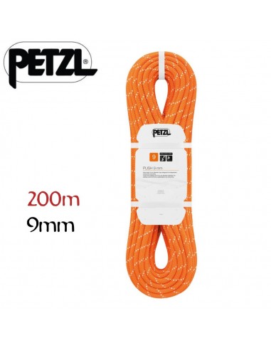 Push 9mm (200m) Orange - corde semi-statique canyoning spéléo - Petzl