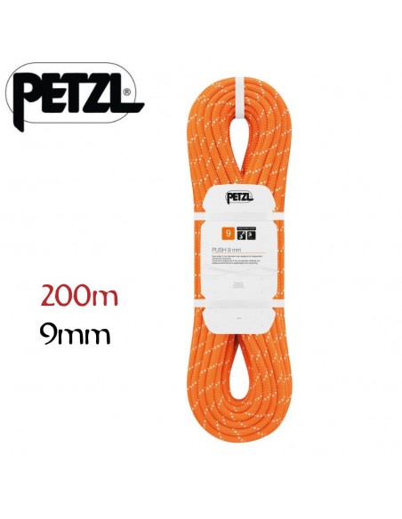 Push 9mm (200m) Orange - corde semi-statique canyoning spéléo - Petzl
