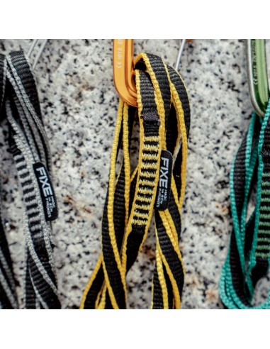 Pack 3 anneaux Fosca 10mm x 125cm (Black/Grey) - Anneau sangle dyneema - Fixe